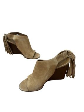 Chloe Suede Boho Tassel Wedge Sandals